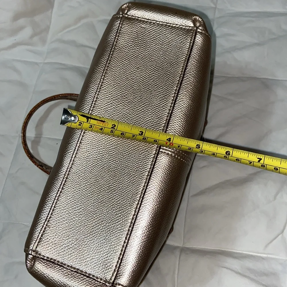 Coach Mini Christie metallic with snake embossed satchel strap carry all